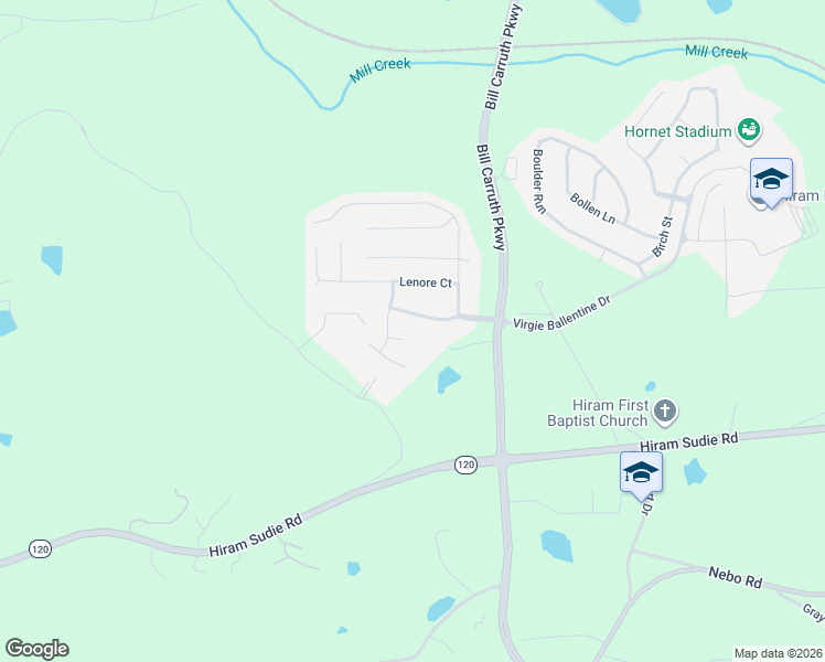 map of restaurants, bars, coffee shops, grocery stores, and more near 41 Joseph Lane in Hiram