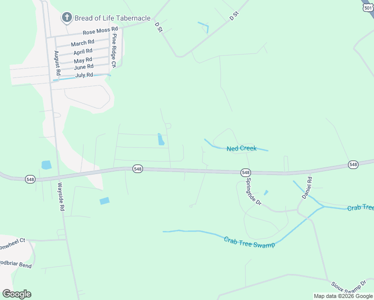 map of restaurants, bars, coffee shops, grocery stores, and more near 832 State Highway 548 in Conway
