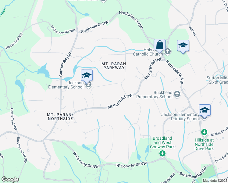 map of restaurants, bars, coffee shops, grocery stores, and more near 4330 Mount Paran Parkway Northwest in Atlanta