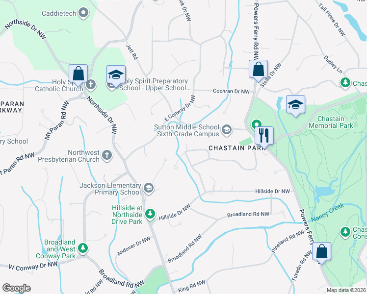 map of restaurants, bars, coffee shops, grocery stores, and more near 491 Hollydale Court Northwest in Atlanta