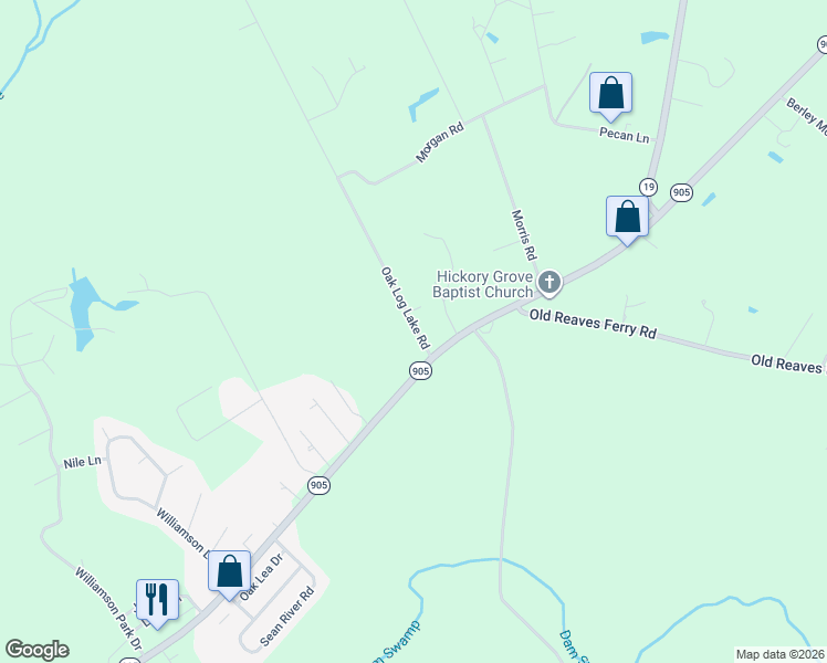map of restaurants, bars, coffee shops, grocery stores, and more near 131 Oak Log Lake Road in Conway