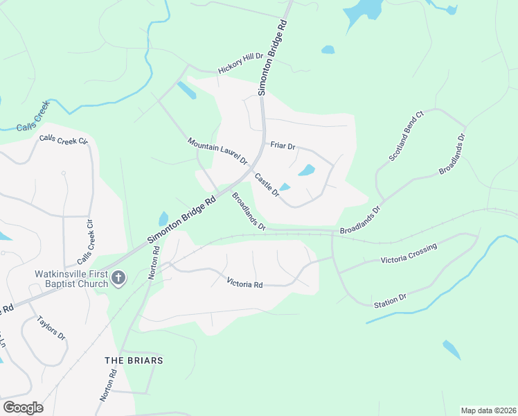 map of restaurants, bars, coffee shops, grocery stores, and more near 1061 Broadlands Drive in Watkinsville
