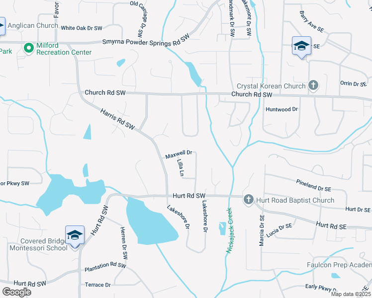 map of restaurants, bars, coffee shops, grocery stores, and more near 3312 Maxwell Drive in Marietta