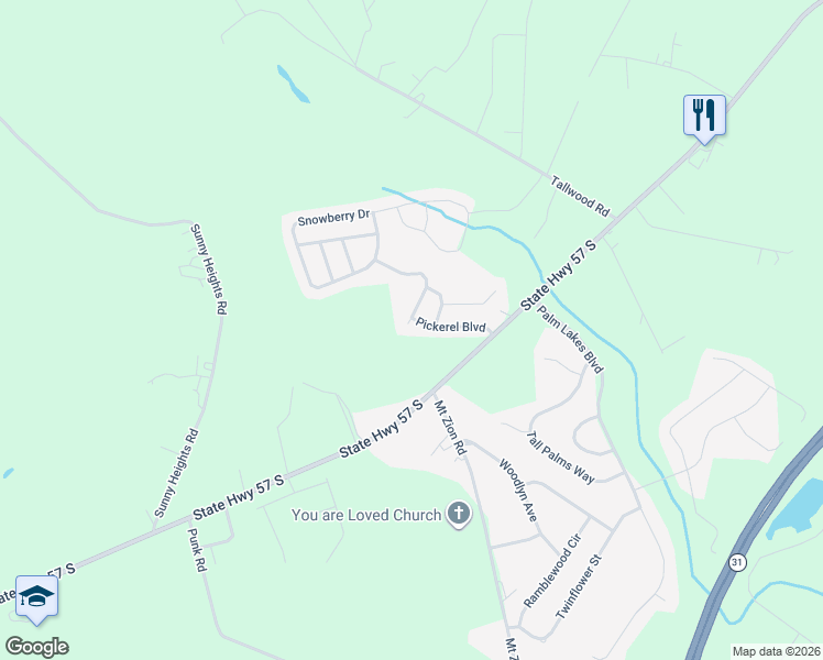 map of restaurants, bars, coffee shops, grocery stores, and more near 505 Hyacinth Drive in Longs