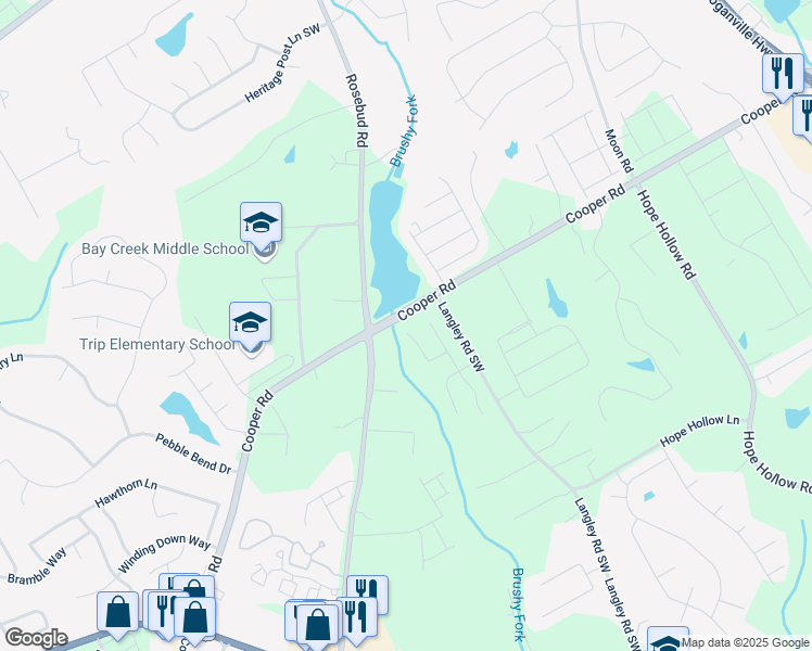 map of restaurants, bars, coffee shops, grocery stores, and more near 794 Sunset Down Court Southwest in Loganville