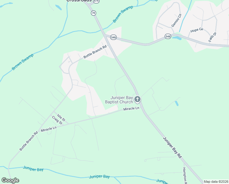 map of restaurants, bars, coffee shops, grocery stores, and more near 5451 Juniper Bay Road in Conway