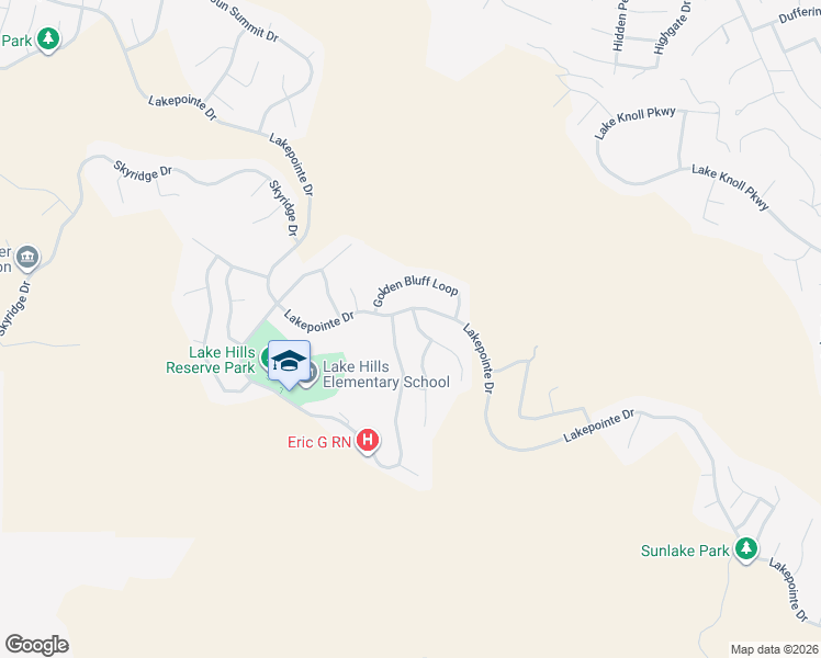 map of restaurants, bars, coffee shops, grocery stores, and more near 16995 Broken Rock Court in Riverside