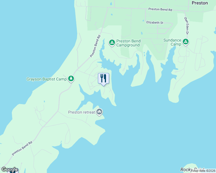 map of restaurants, bars, coffee shops, grocery stores, and more near 43 Little Mineral Marina in Pottsboro
