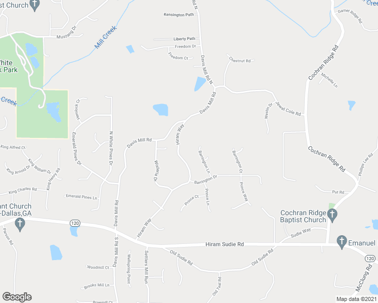 map of restaurants, bars, coffee shops, grocery stores, and more near 209 Hiram Way in Hiram