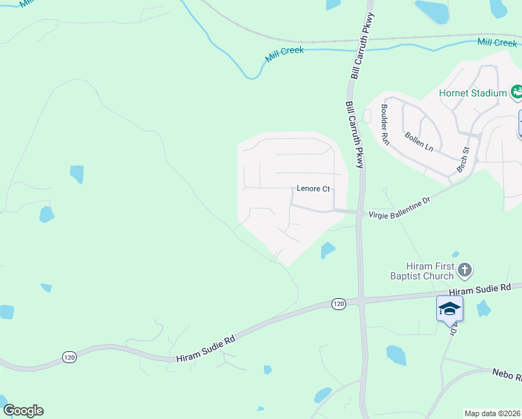 map of restaurants, bars, coffee shops, grocery stores, and more near 84 Jordon Road in Hiram