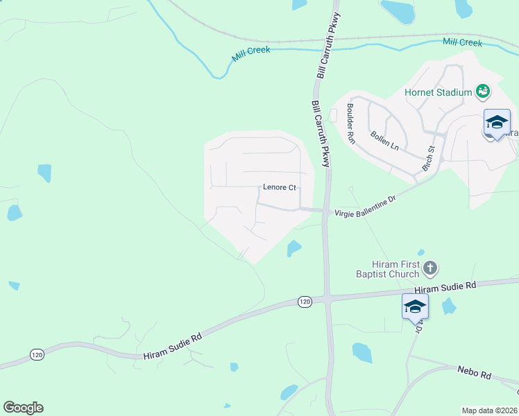 map of restaurants, bars, coffee shops, grocery stores, and more near 49 Joseph Lane in Hiram