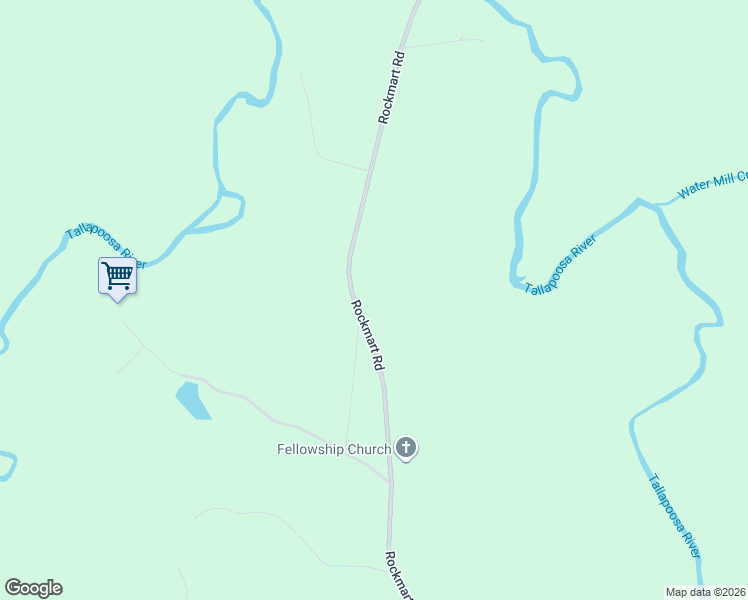 map of restaurants, bars, coffee shops, grocery stores, and more near 2091 Rockmart Road in Buchanan