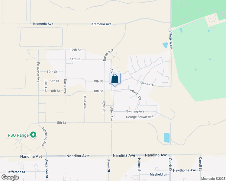 map of restaurants, bars, coffee shops, grocery stores, and more near Ryan Street in March Air Reserve Base