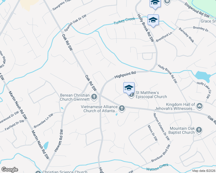 map of restaurants, bars, coffee shops, grocery stores, and more near 1328 Highpoint Road in Snellville
