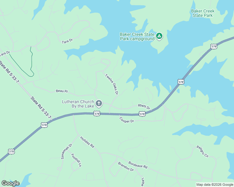 map of restaurants, bars, coffee shops, grocery stores, and more near 12 Oaks Drive in McCormick County