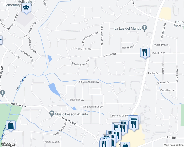 map of restaurants, bars, coffee shops, grocery stores, and more near 3308 Touchwood Court Southwest in Marietta
