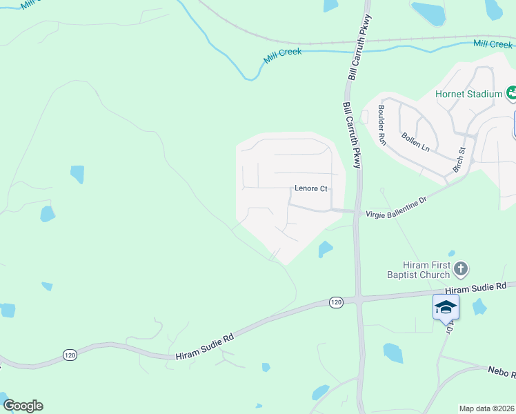 map of restaurants, bars, coffee shops, grocery stores, and more near 84 Jordon Road in Hiram