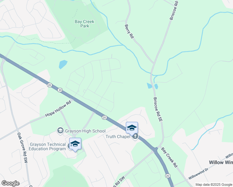 map of restaurants, bars, coffee shops, grocery stores, and more near 1179 Blue Juniper Circle in Loganville