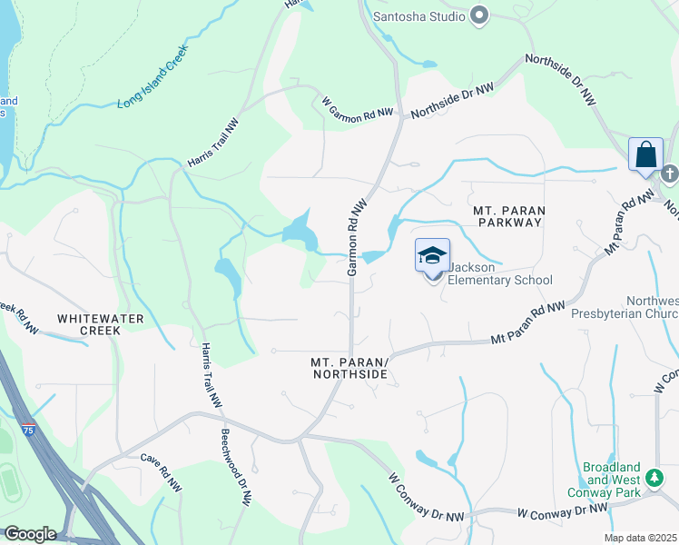 map of restaurants, bars, coffee shops, grocery stores, and more near 4340 Garmon Road Northwest in Atlanta