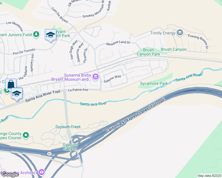 map of restaurants, bars, coffee shops, grocery stores, and more near 25548 Aragon Way in Yorba Linda