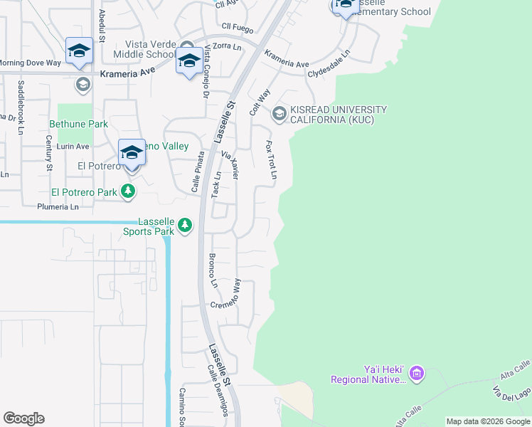 map of restaurants, bars, coffee shops, grocery stores, and more near 26241 Percheron Circle in Moreno Valley