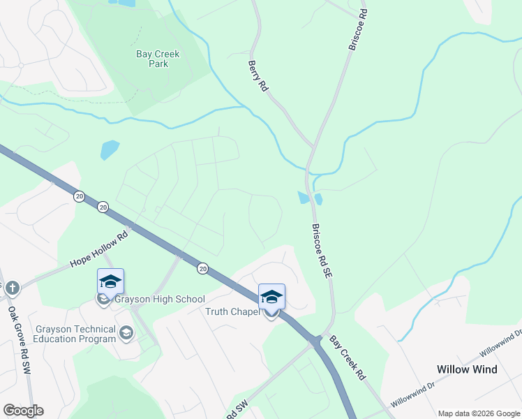 map of restaurants, bars, coffee shops, grocery stores, and more near 3251 Briscoe Road in Loganville