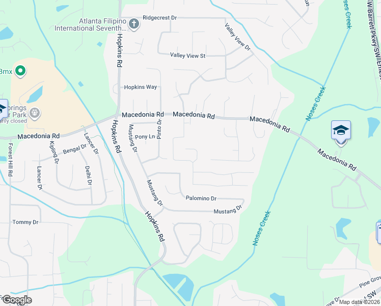 map of restaurants, bars, coffee shops, grocery stores, and more near 3271 Caley Mill Court in Powder Springs