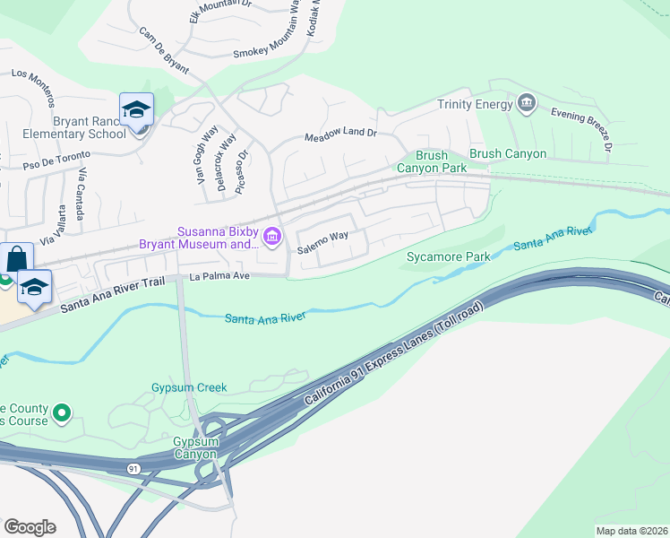 map of restaurants, bars, coffee shops, grocery stores, and more near 25564 Aragon Way in Yorba Linda