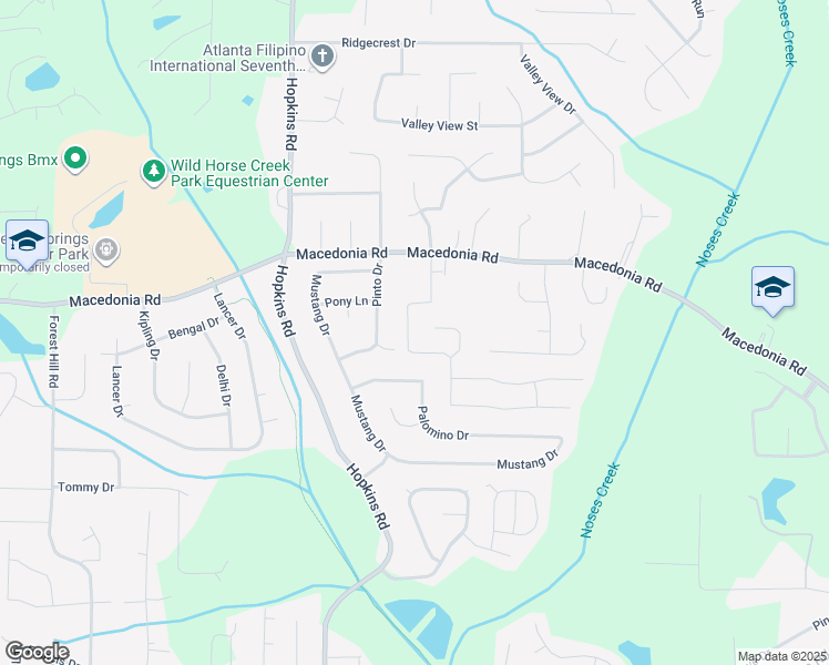 map of restaurants, bars, coffee shops, grocery stores, and more near 3225 Caley Mill Drive in Powder Springs