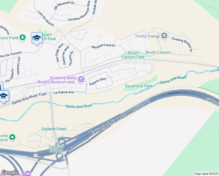 map of restaurants, bars, coffee shops, grocery stores, and more near 25592 Aragon Way in Yorba Linda