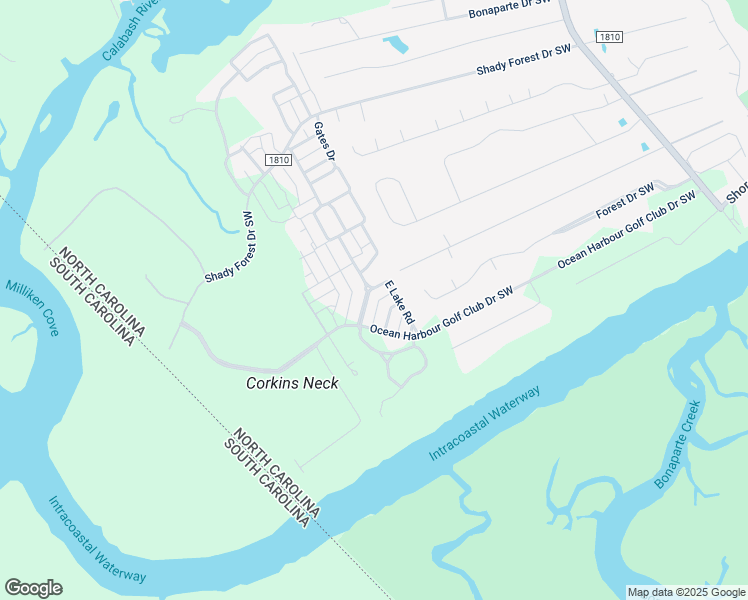 map of restaurants, bars, coffee shops, grocery stores, and more near 9110 Devaun Park Boulevard in Calabash