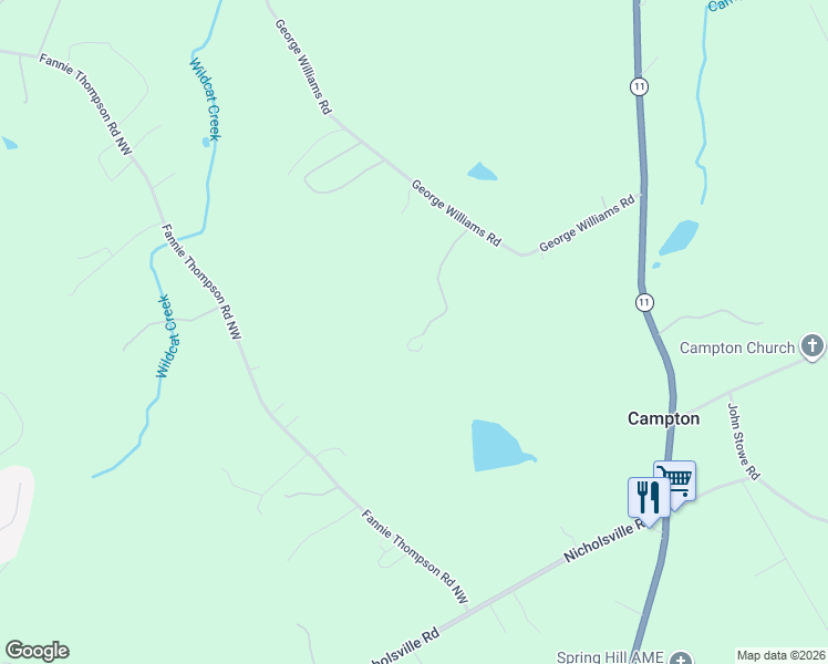 map of restaurants, bars, coffee shops, grocery stores, and more near 3084 George Williams Road in Monroe