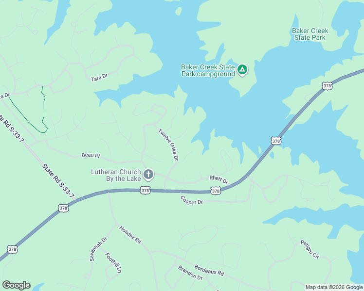 map of restaurants, bars, coffee shops, grocery stores, and more near 12 Oaks Drive in McCormick