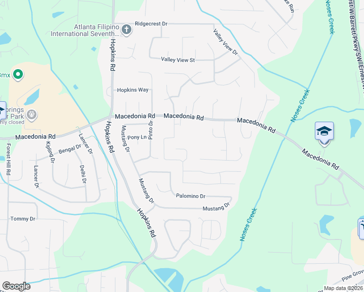 map of restaurants, bars, coffee shops, grocery stores, and more near 3270 Caley Mill Court in Powder Springs