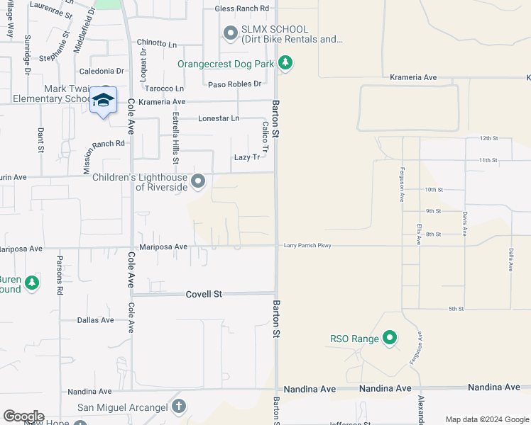 map of restaurants, bars, coffee shops, grocery stores, and more near 19964 Lanceleaf Court in Riverside