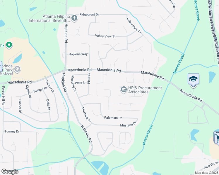 map of restaurants, bars, coffee shops, grocery stores, and more near 3270 Caley Mill Court in Powder Springs