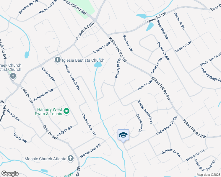 map of restaurants, bars, coffee shops, grocery stores, and more near 4468 Gateway Drive Southwest in Lilburn