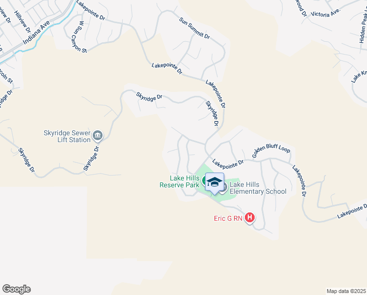 map of restaurants, bars, coffee shops, grocery stores, and more near 16837 Valley Spring Drive in Riverside