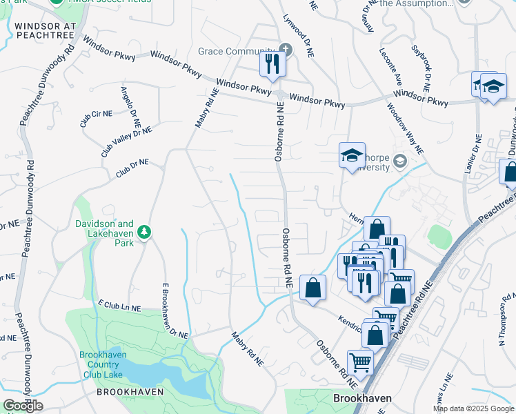 map of restaurants, bars, coffee shops, grocery stores, and more near 1109 Capital Club Circle Northeast in Atlanta