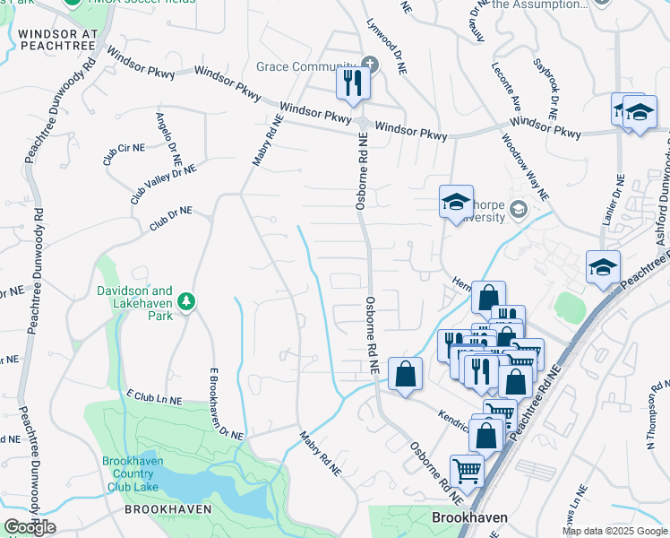 map of restaurants, bars, coffee shops, grocery stores, and more near 1109 Capital Club Circle Northeast in Atlanta