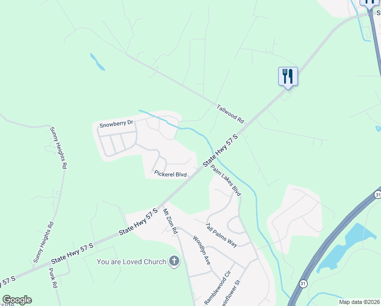 map of restaurants, bars, coffee shops, grocery stores, and more near 321 Watercress Drive in Longs