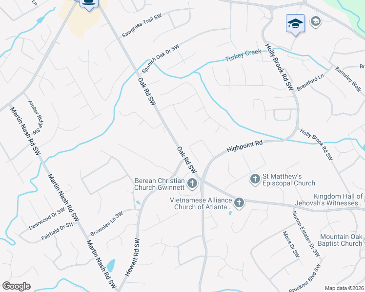 map of restaurants, bars, coffee shops, grocery stores, and more near 1280 Edgebrook Lane in Lilburn