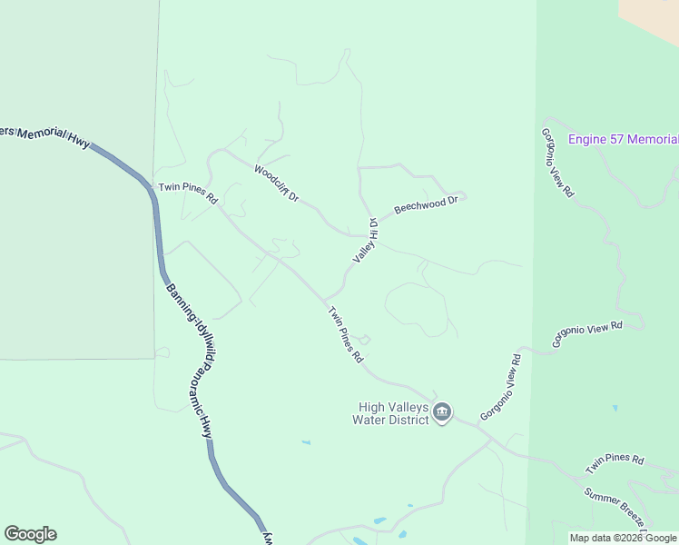 map of restaurants, bars, coffee shops, grocery stores, and more near 16802 Valley Hi Drive in Banning