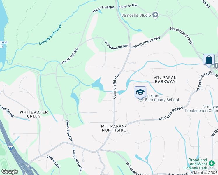 map of restaurants, bars, coffee shops, grocery stores, and more near 4380 Garmon Road Northwest in Atlanta