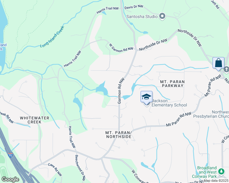 map of restaurants, bars, coffee shops, grocery stores, and more near 4380 Garmon Road Northwest in Atlanta
