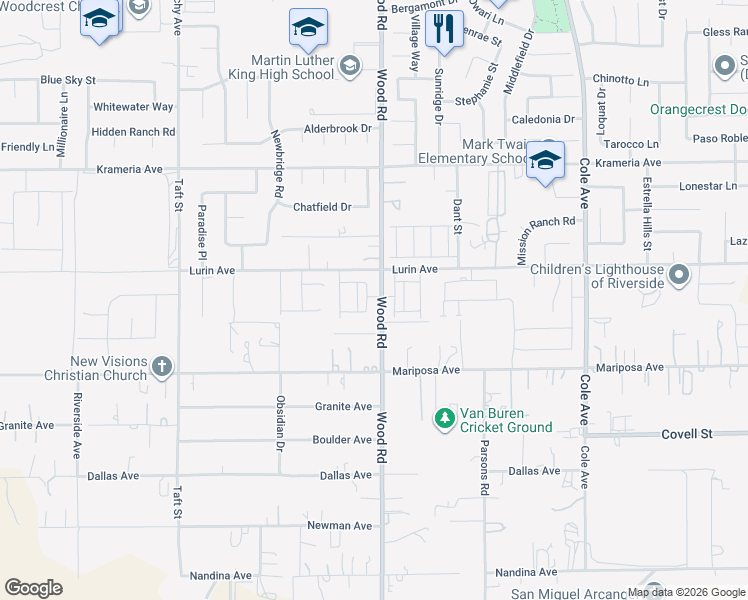 map of restaurants, bars, coffee shops, grocery stores, and more near in Riverside County