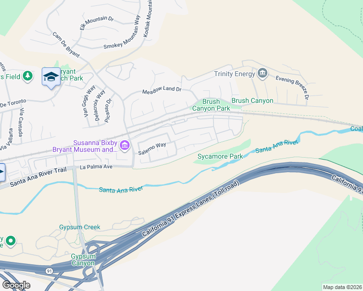map of restaurants, bars, coffee shops, grocery stores, and more near 25605 Corsica Way in Yorba Linda