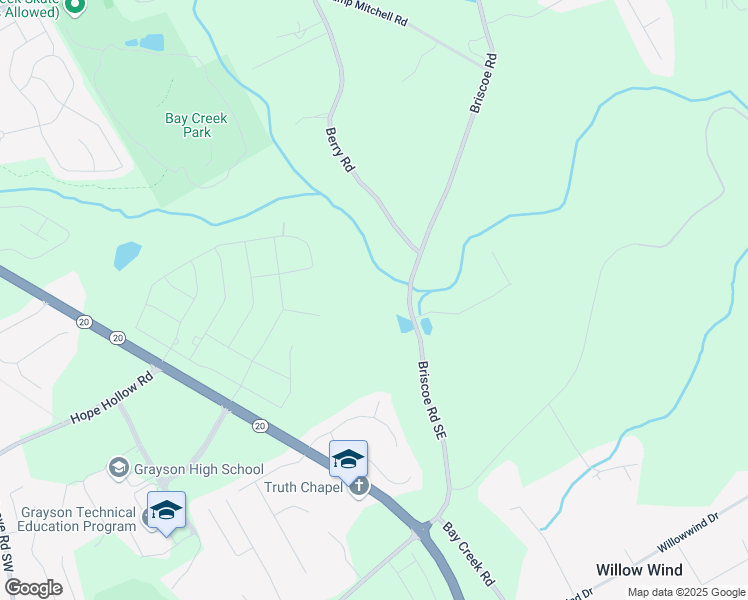 map of restaurants, bars, coffee shops, grocery stores, and more near 3241 Briscoe Road in Loganville