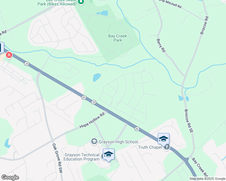 map of restaurants, bars, coffee shops, grocery stores, and more near 103 Eagles Perch Road in Loganville