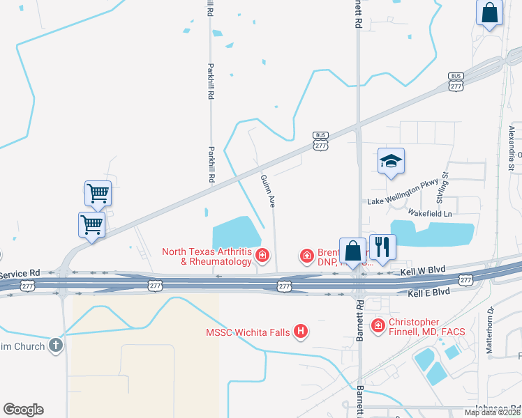map of restaurants, bars, coffee shops, grocery stores, and more near 5715 Seymour Highway in Wichita Falls